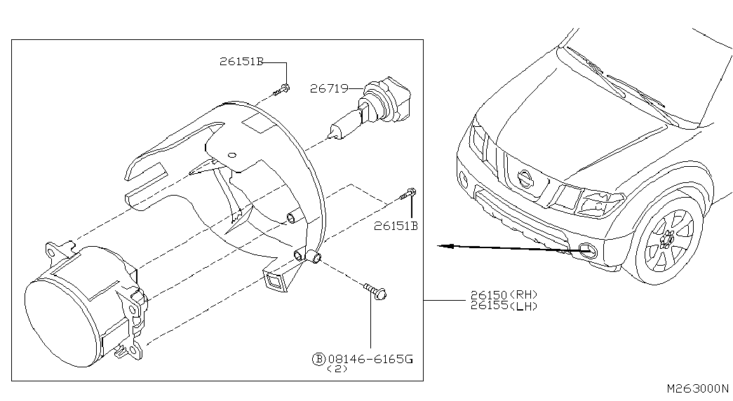 NISSAN 26155-EB500 - Nebelscheinwerfer alexcarstop-ersatzteile.com