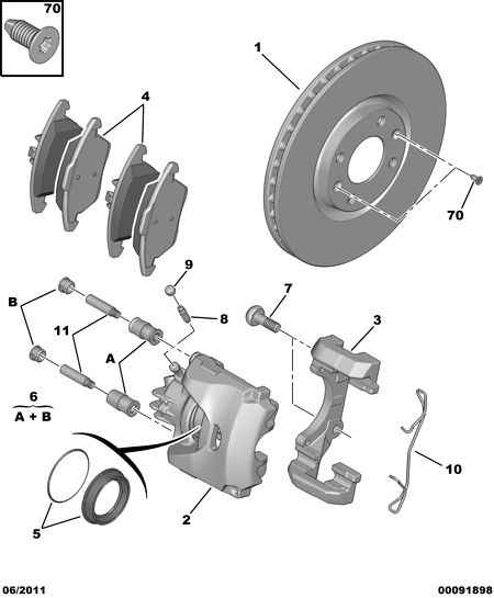 PEUGEOT (DF-PSA) 4254 88 - Bremsbelagsatz, Scheibenbremse alexcarstop-ersatzteile.com