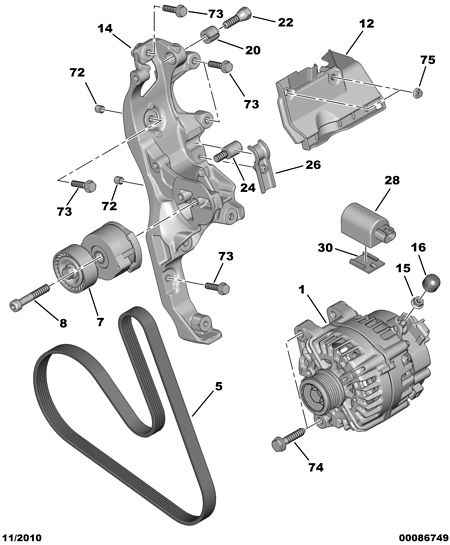 PEUGEOT 5751.H8 - Riemenspanner, Keilrippenriemen alexcarstop-ersatzteile.com