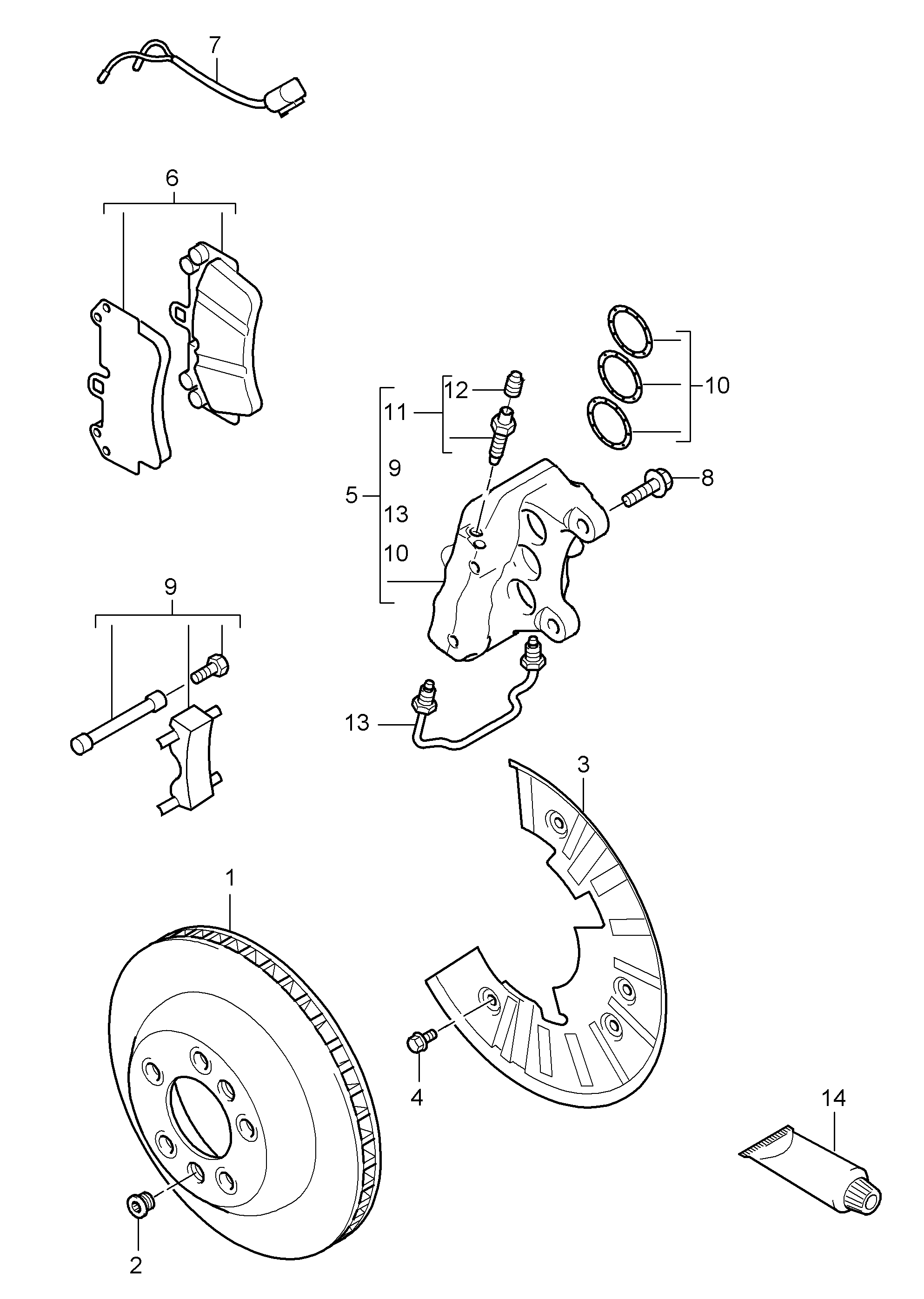 VW 95535193961 - Bremsbelagsatz, Scheibenbremse alexcarstop-ersatzteile.com