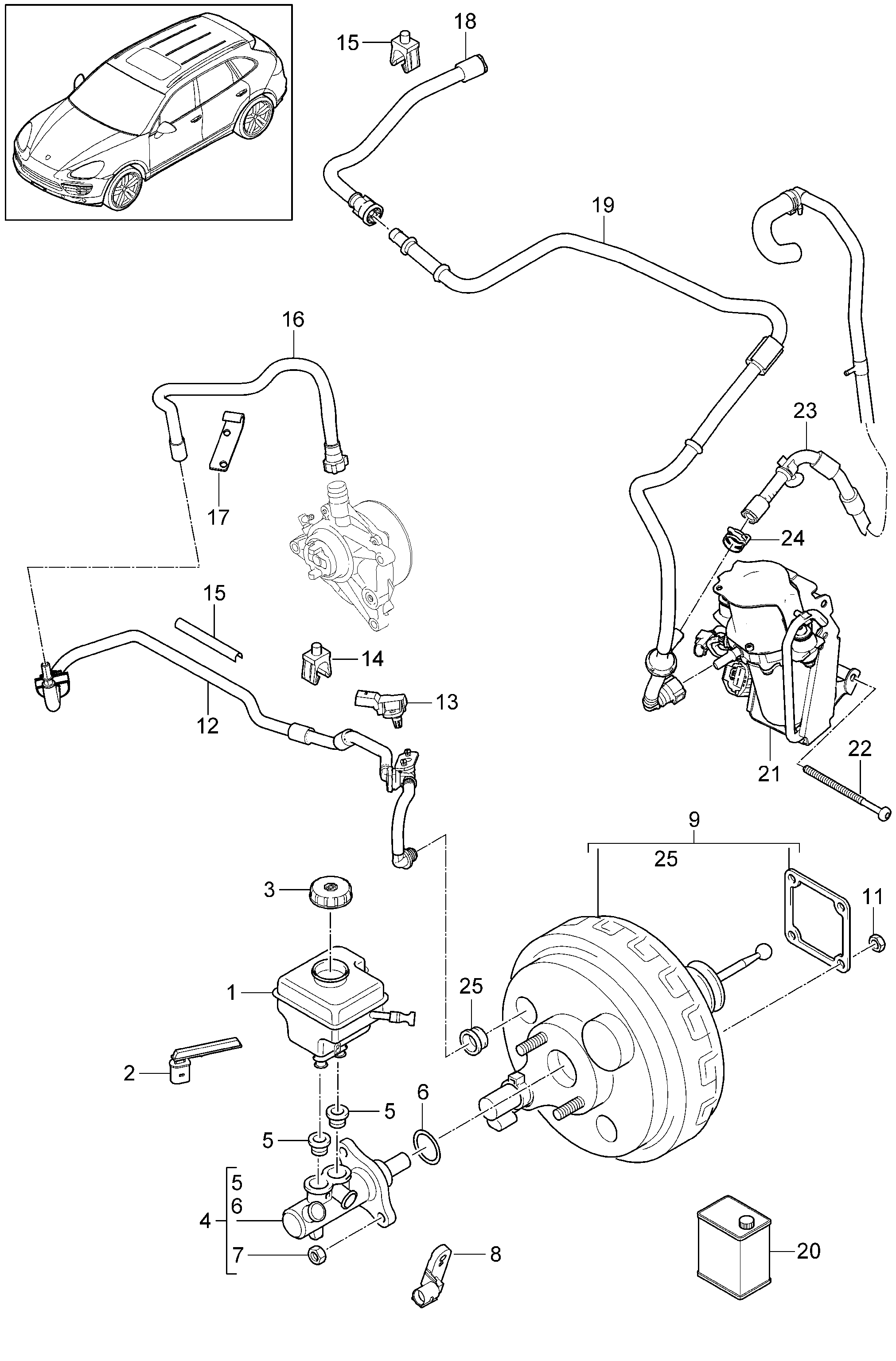 Porsche 95835505107 - Drucksensor, Bremskraftverstärker alexcarstop-ersatzteile.com