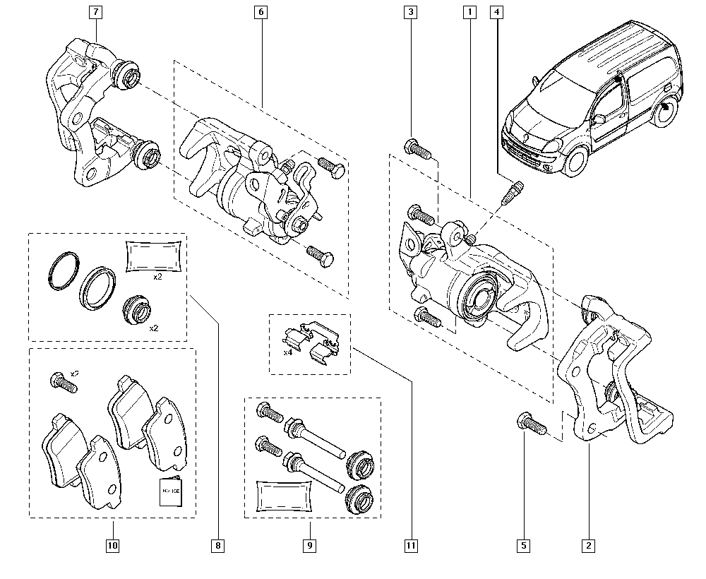 RENAULT TRUCKS 7701208269 - Reparatursatz, Bremssattel alexcarstop-ersatzteile.com