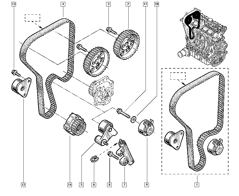 RENAULT 74 30 638 277 - Spannrolle, Zahnriemen alexcarstop-ersatzteile.com