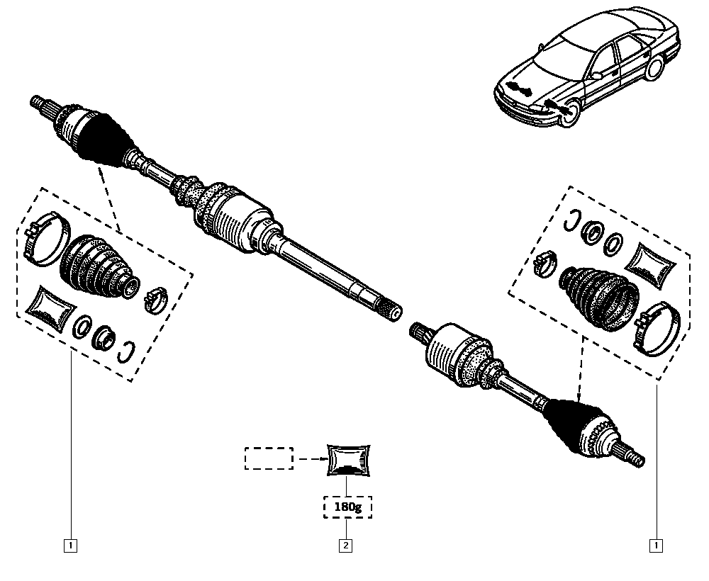 RENAULT 77 01 470 155 - Faltenbalg, Antriebswelle alexcarstop-ersatzteile.com