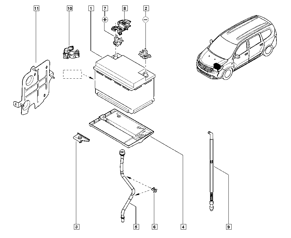 DACIA 77 11 238 597 - Starterbatterie alexcarstop-ersatzteile.com