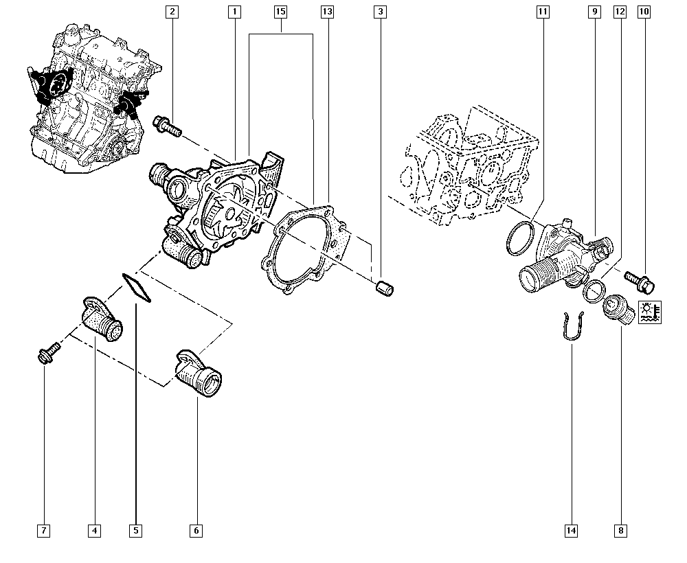 DACIA 77 01 041 348 - Wasserpumpe alexcarstop-ersatzteile.com