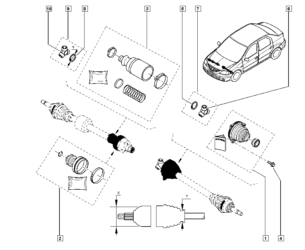 NISSAN 392414459R - Faltenbalg, Antriebswelle alexcarstop-ersatzteile.com