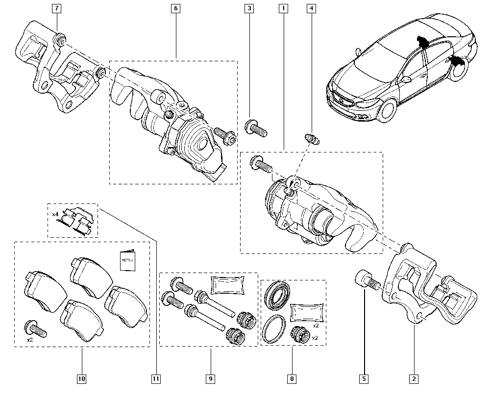 RENAULT 7701206346 - Reparatursatz, Bremssattel alexcarstop-ersatzteile.com