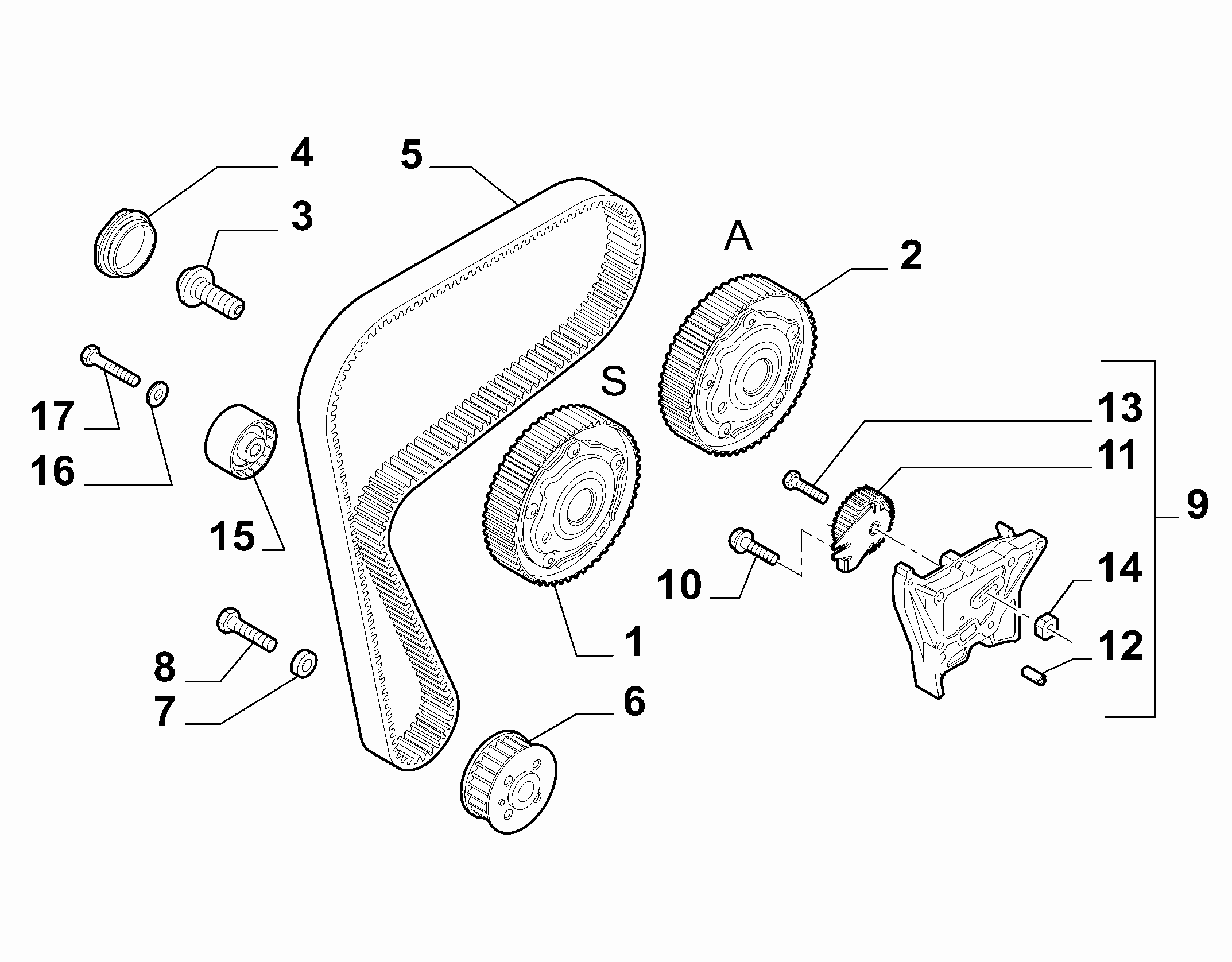 Alfarome/Fiat/Lanci 55187100 - Umlenk / Führungsrolle, Zahnriemen alexcarstop-ersatzteile.com