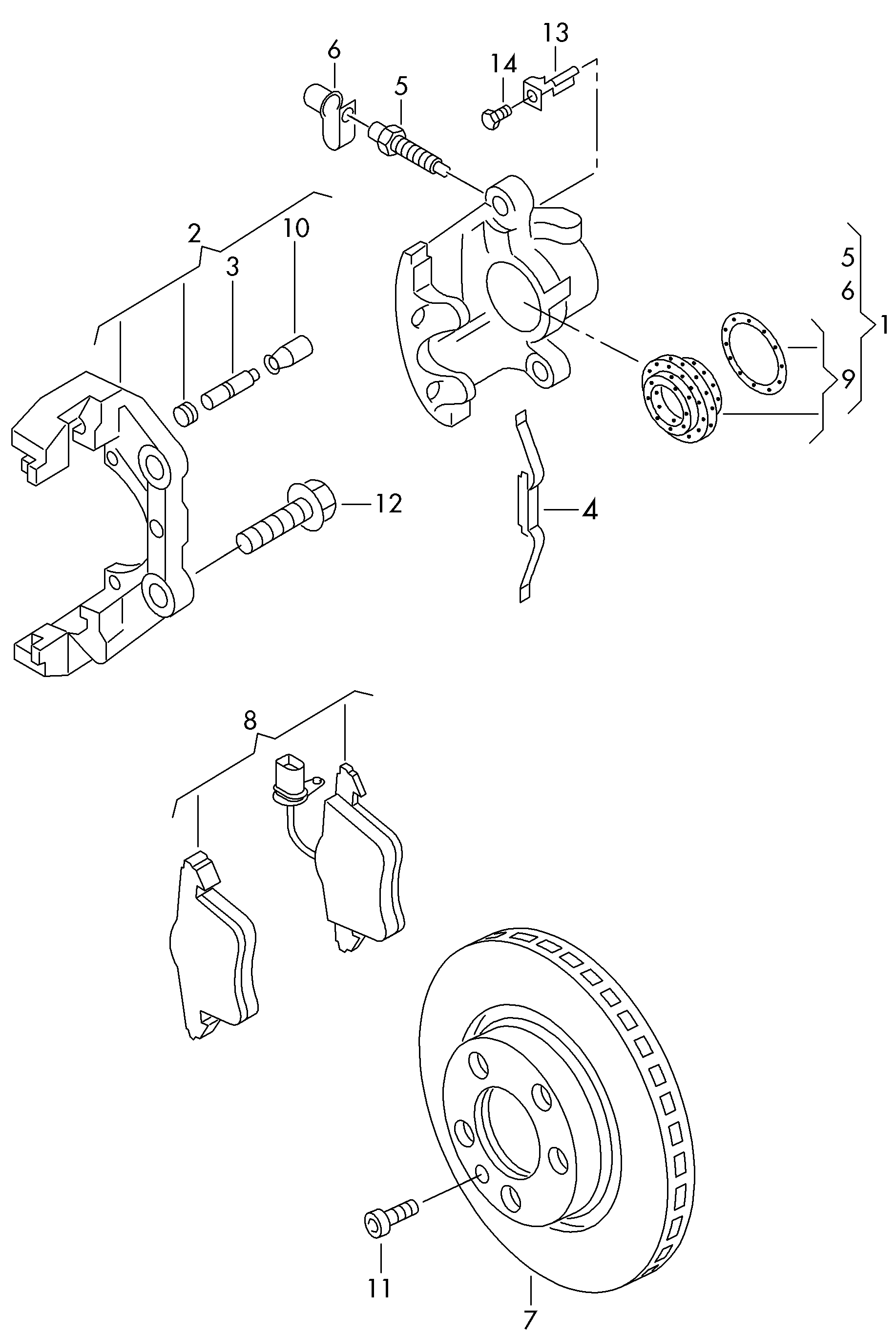 VAG 7M3 698 151 B - Bremsbelagsatz, Scheibenbremse alexcarstop-ersatzteile.com