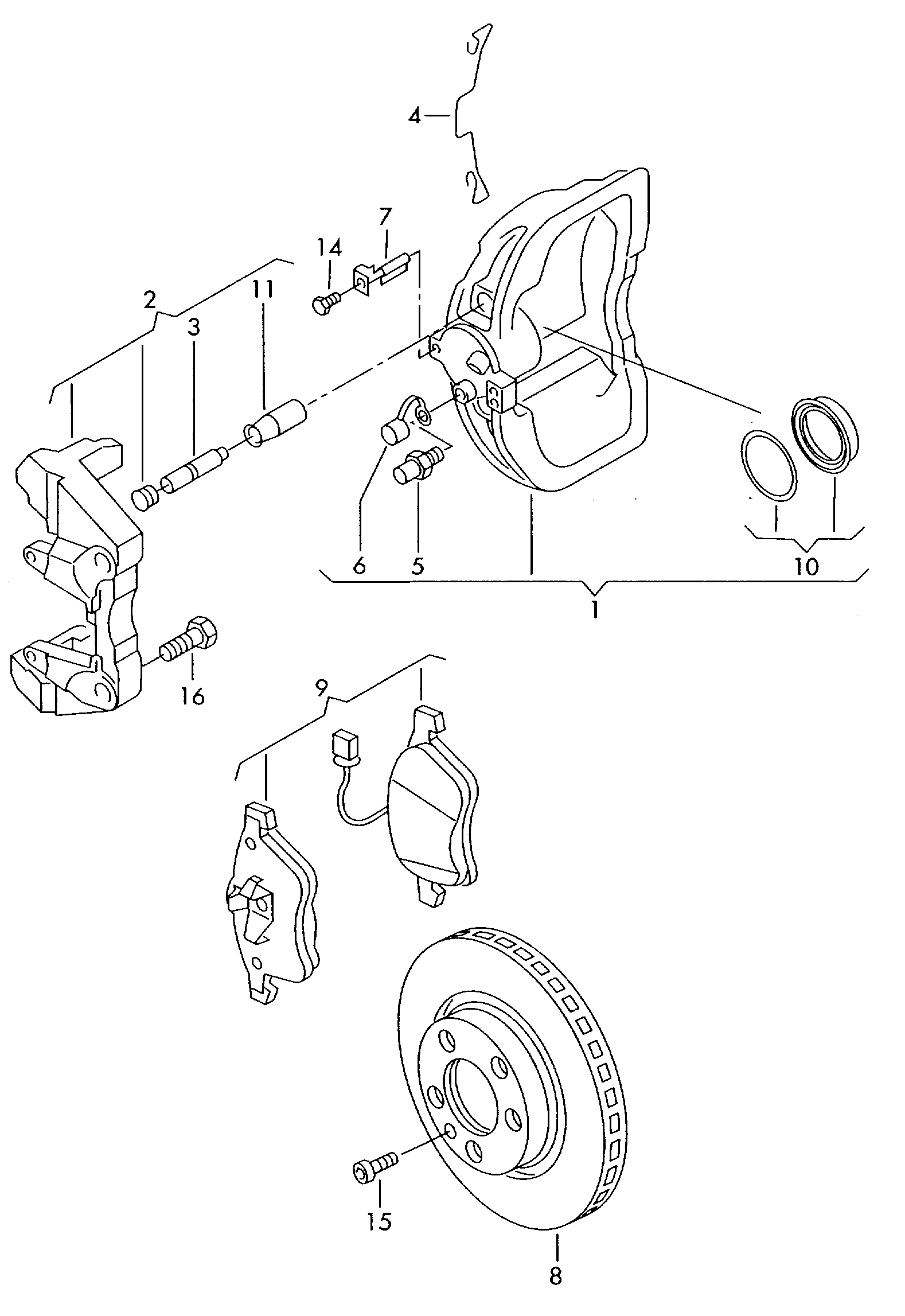 VAG 7M3 698 151 A - Bremsbelagsatz, Scheibenbremse alexcarstop-ersatzteile.com