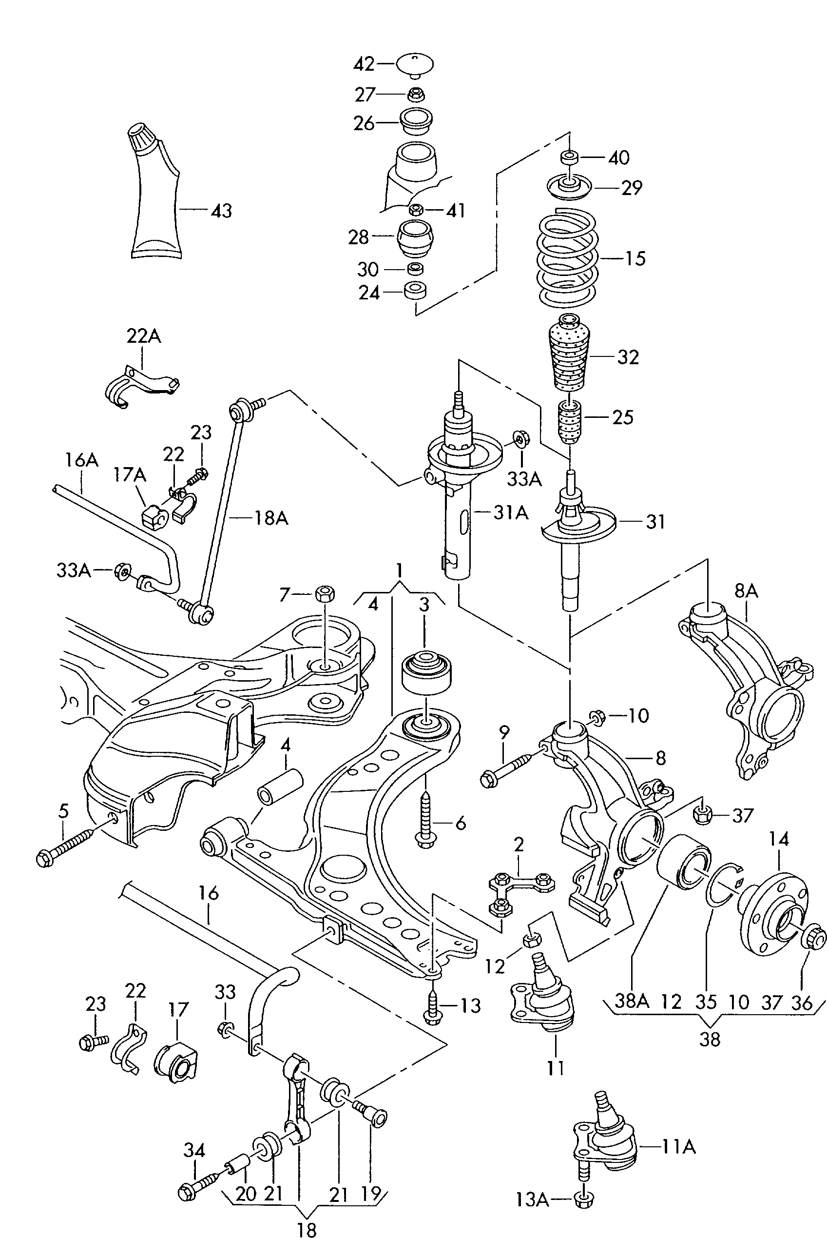 Seat 1J0 413 031 S - Stoßdämpfer alexcarstop-ersatzteile.com