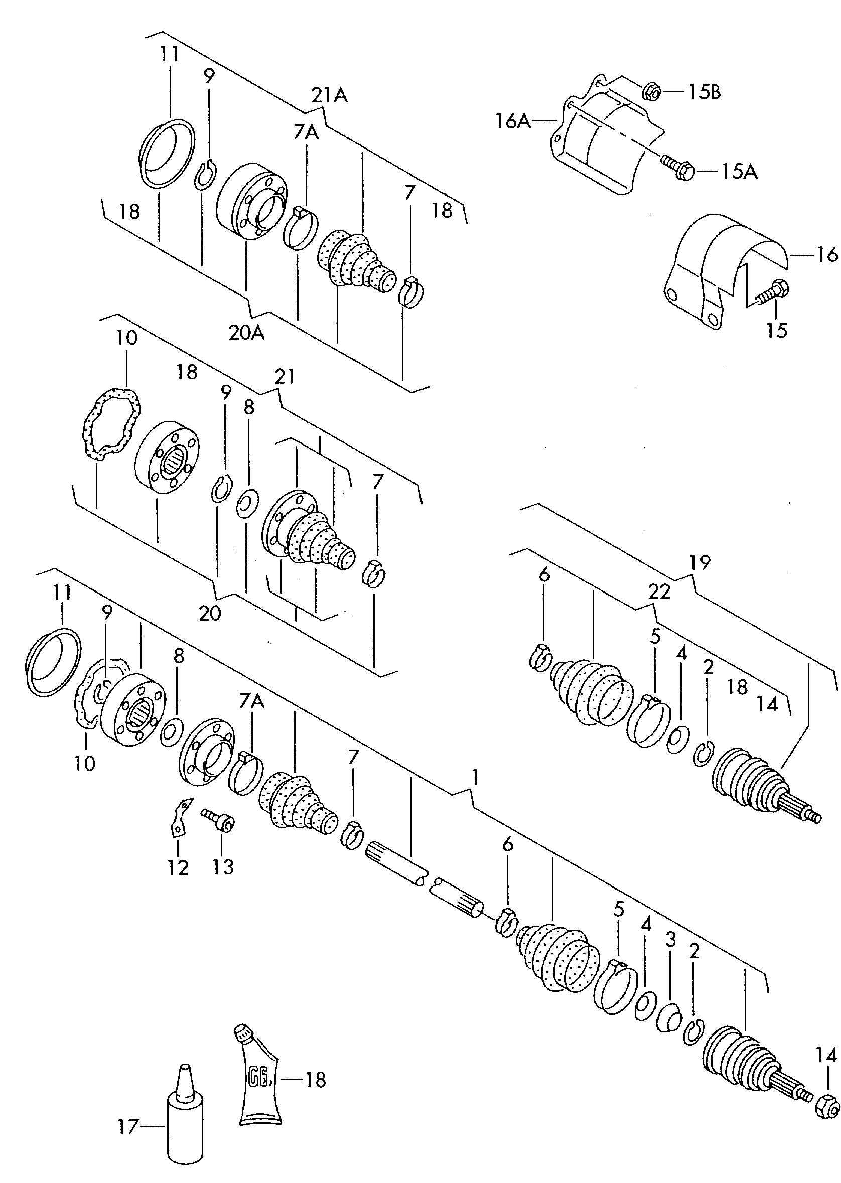 Seat 1J0 498 103 A - Gelenksatz, Antriebswelle alexcarstop-ersatzteile.com