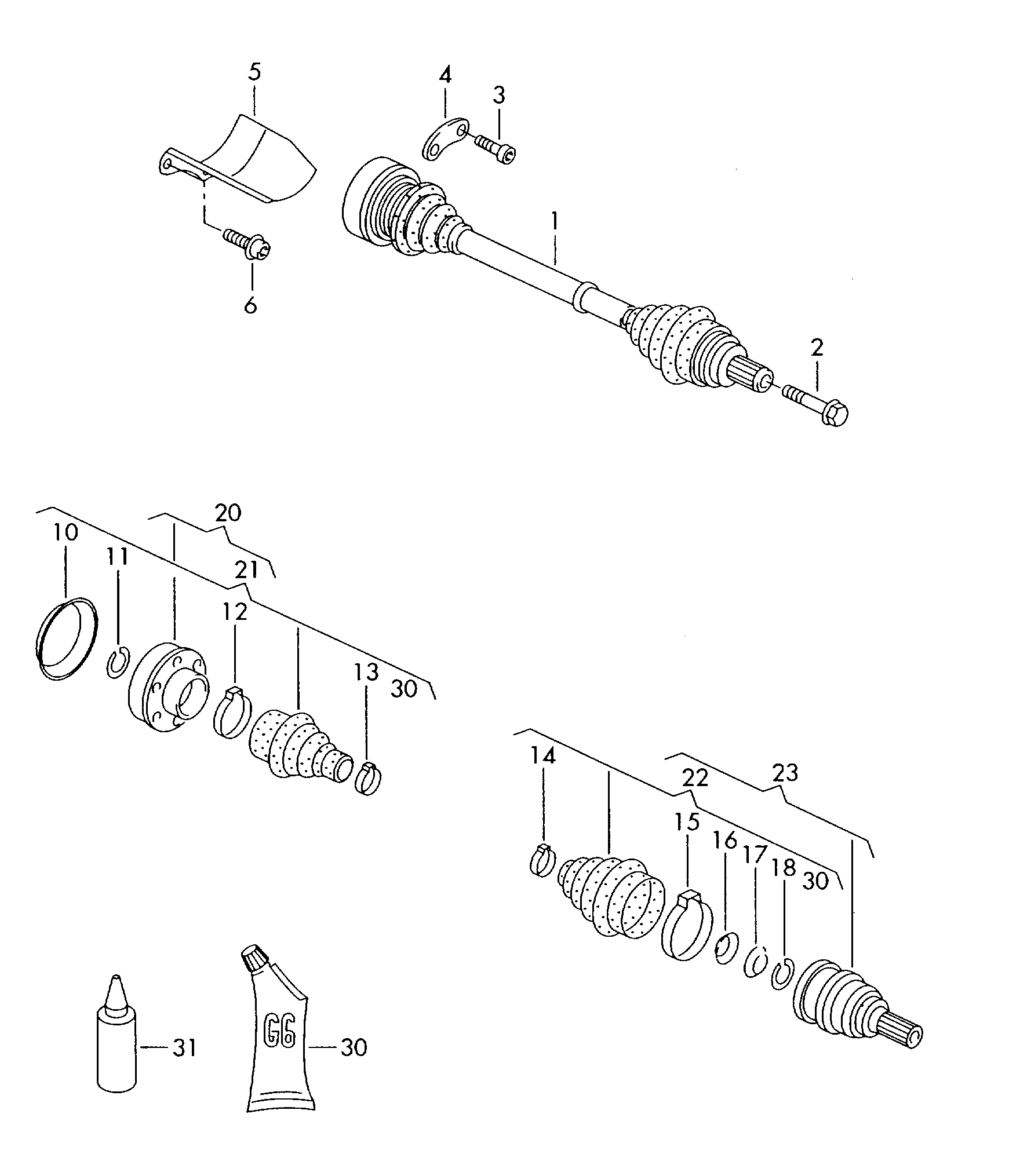 VW 1K0 498 203 A - Faltenbalg, Antriebswelle alexcarstop-ersatzteile.com