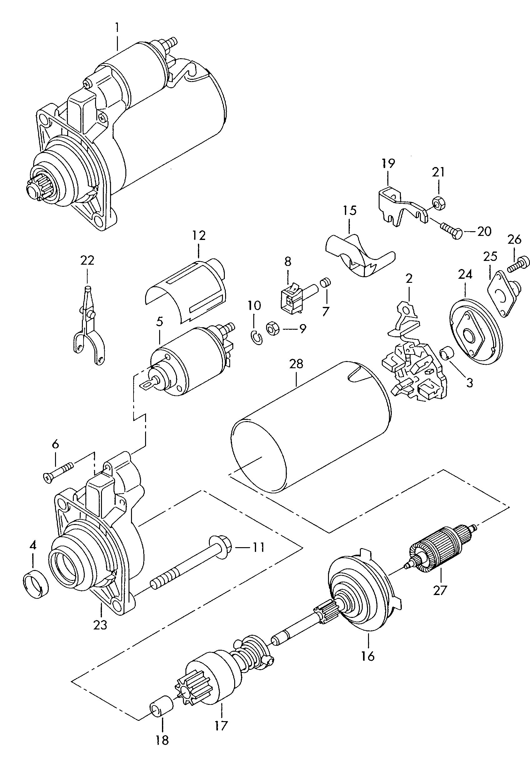 VW 0AM 911 023 K - Starter alexcarstop-ersatzteile.com