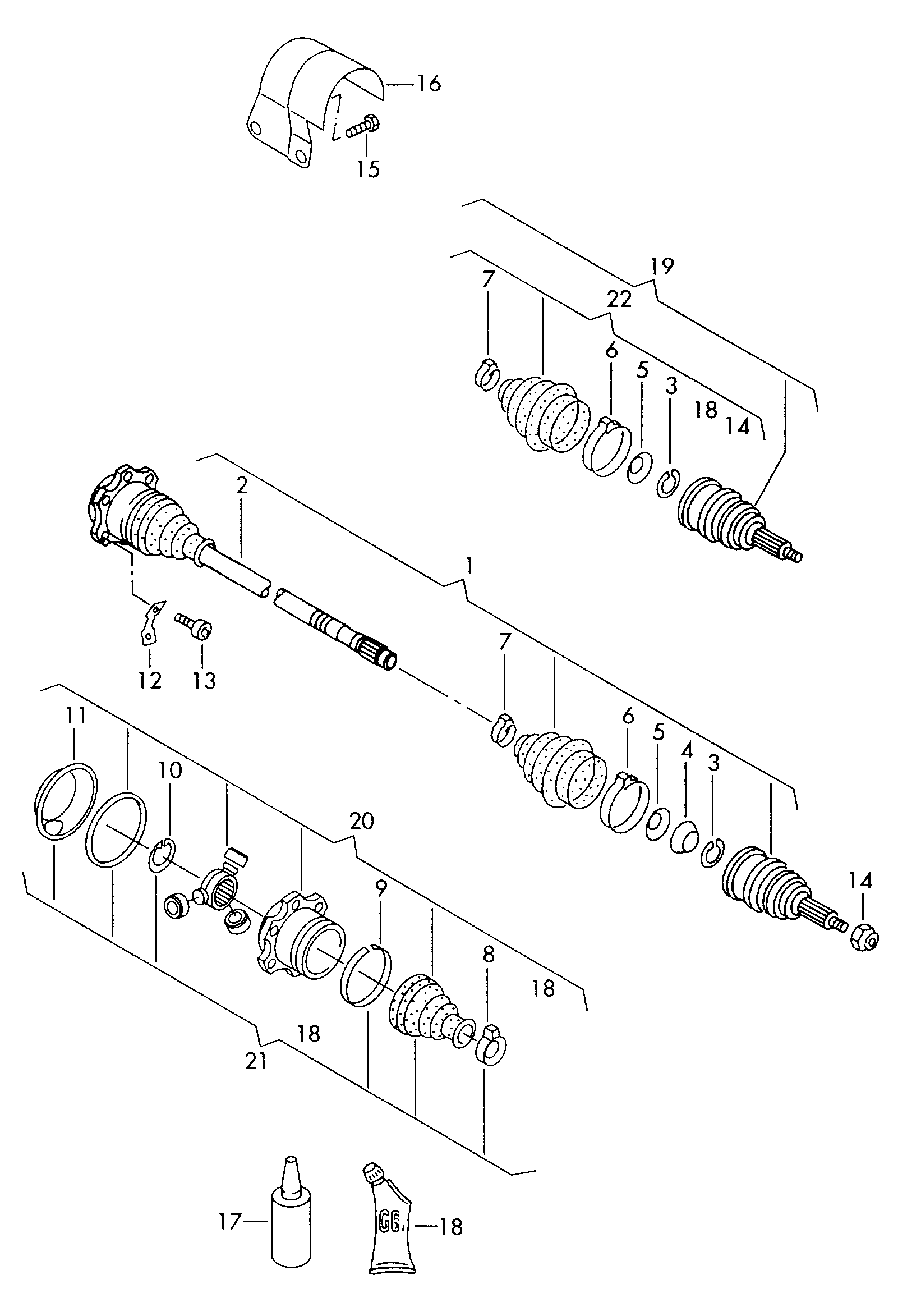 Seat 1J0 498 201 J - Faltenbalg, Antriebswelle alexcarstop-ersatzteile.com