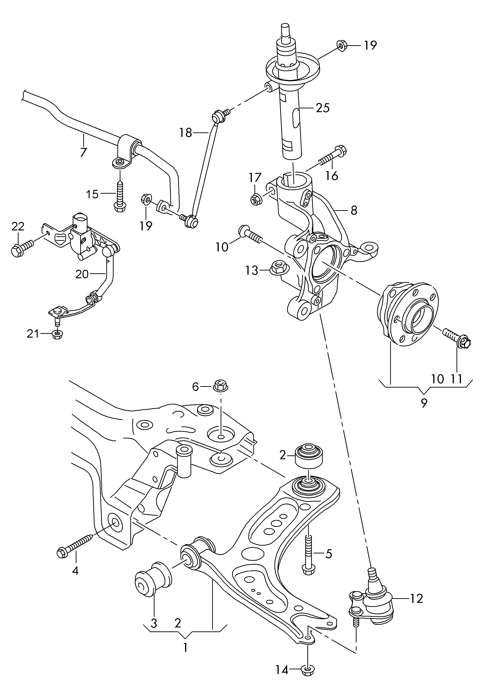 AUDI 5Q0407365A - Trag / Führungsgelenk alexcarstop-ersatzteile.com