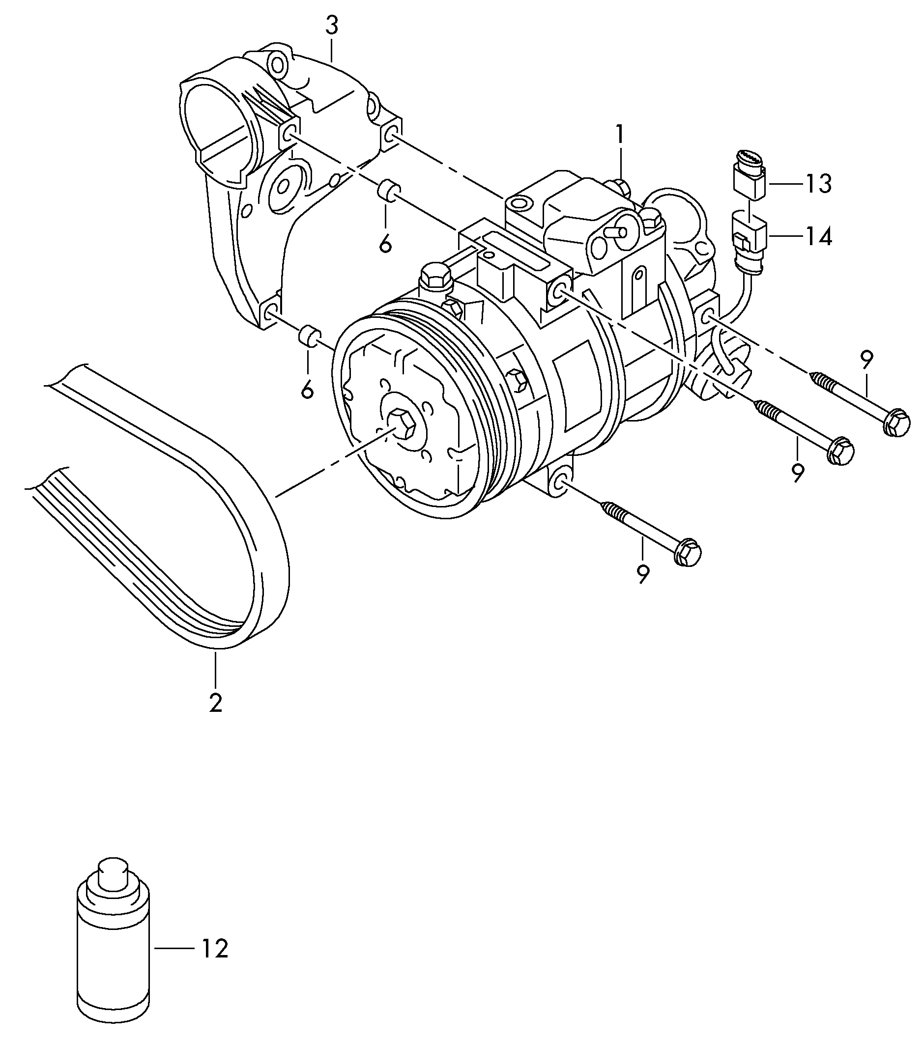 VW 6R0820803E - Kompressor, Klimaanlage alexcarstop-ersatzteile.com