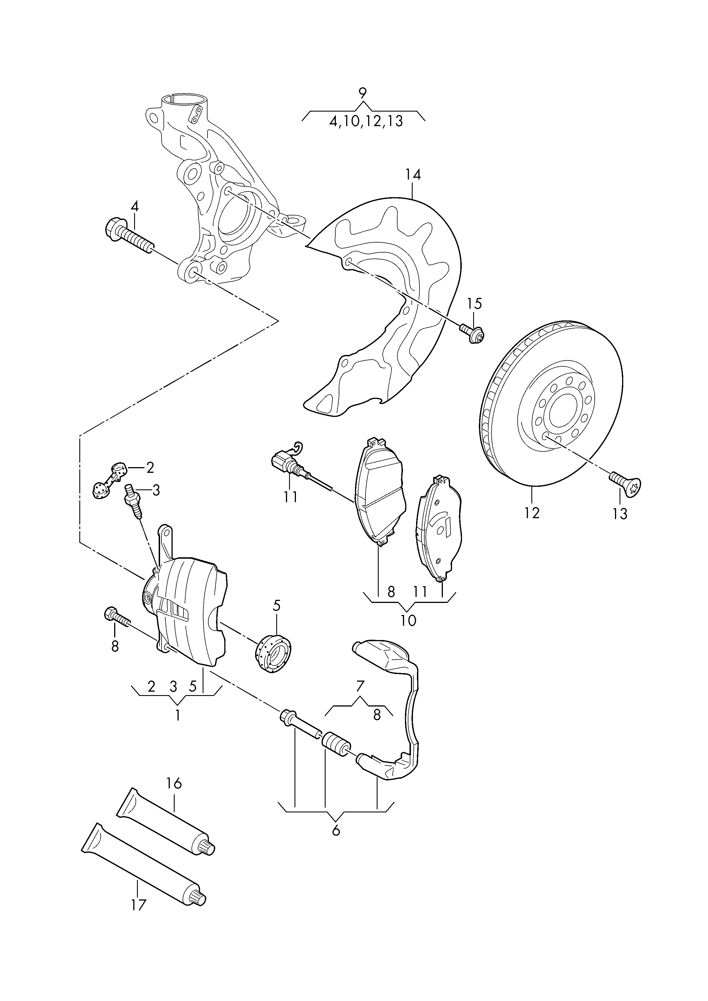 VW JZW698302CF - Bremsbelagsatz, Scheibenbremse alexcarstop-ersatzteile.com