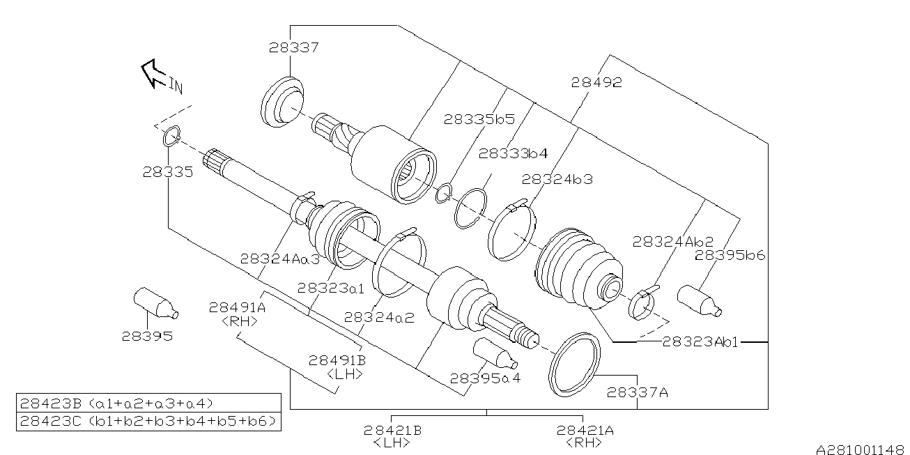 Subaru 28497-AE000 - Faltenbalg, Antriebswelle alexcarstop-ersatzteile.com