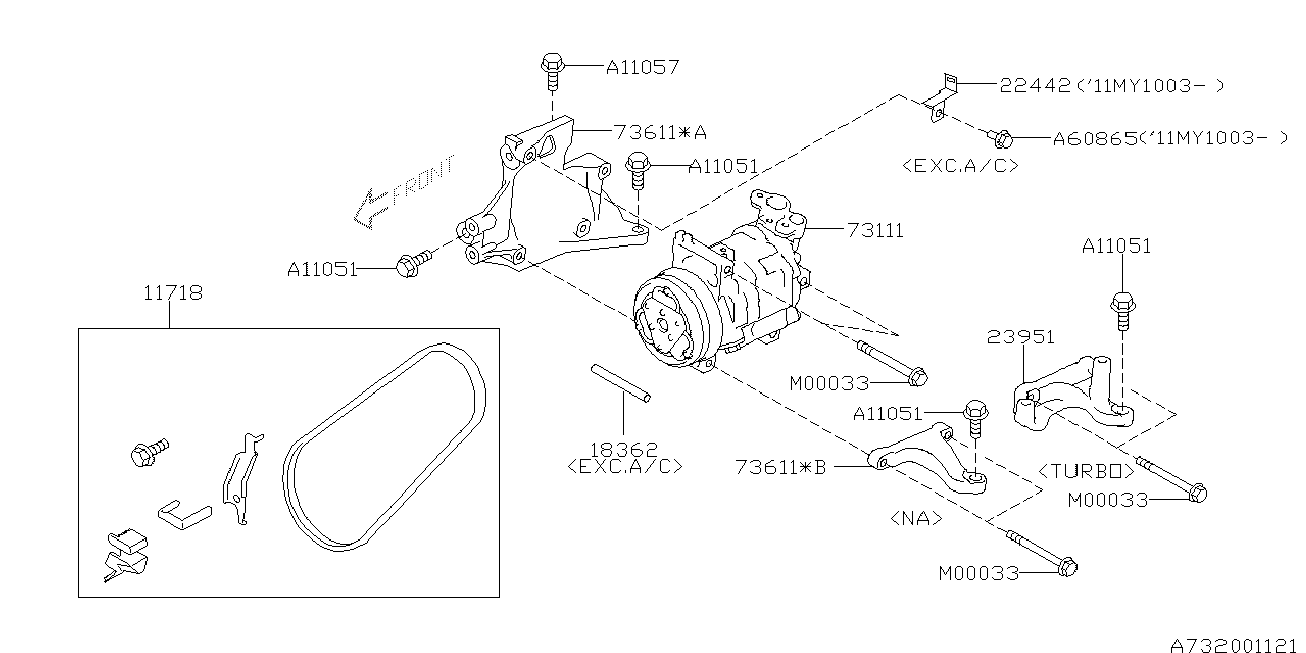 Subaru 11718AA081 - Keilrippenriemen alexcarstop-ersatzteile.com