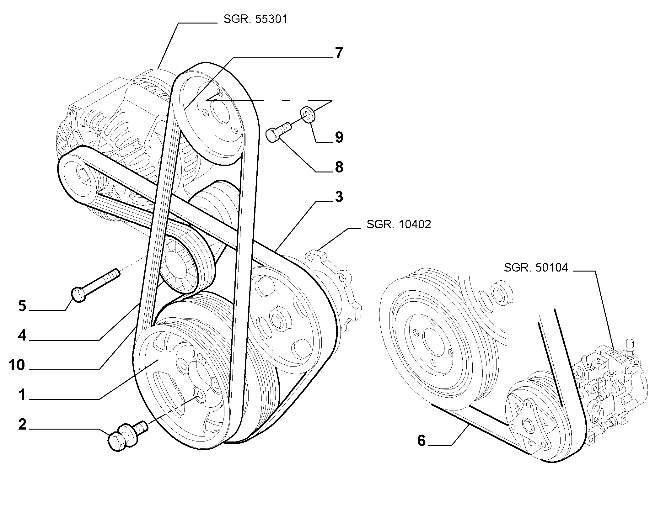 FIAT 46820063 - Keilrippenriemen alexcarstop-ersatzteile.com