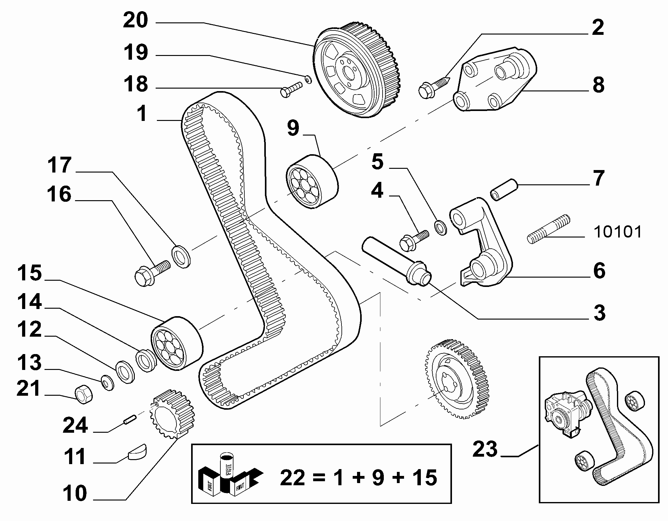 Vauxhall 99461358 - Umlenk / Führungsrolle, Zahnriemen alexcarstop-ersatzteile.com