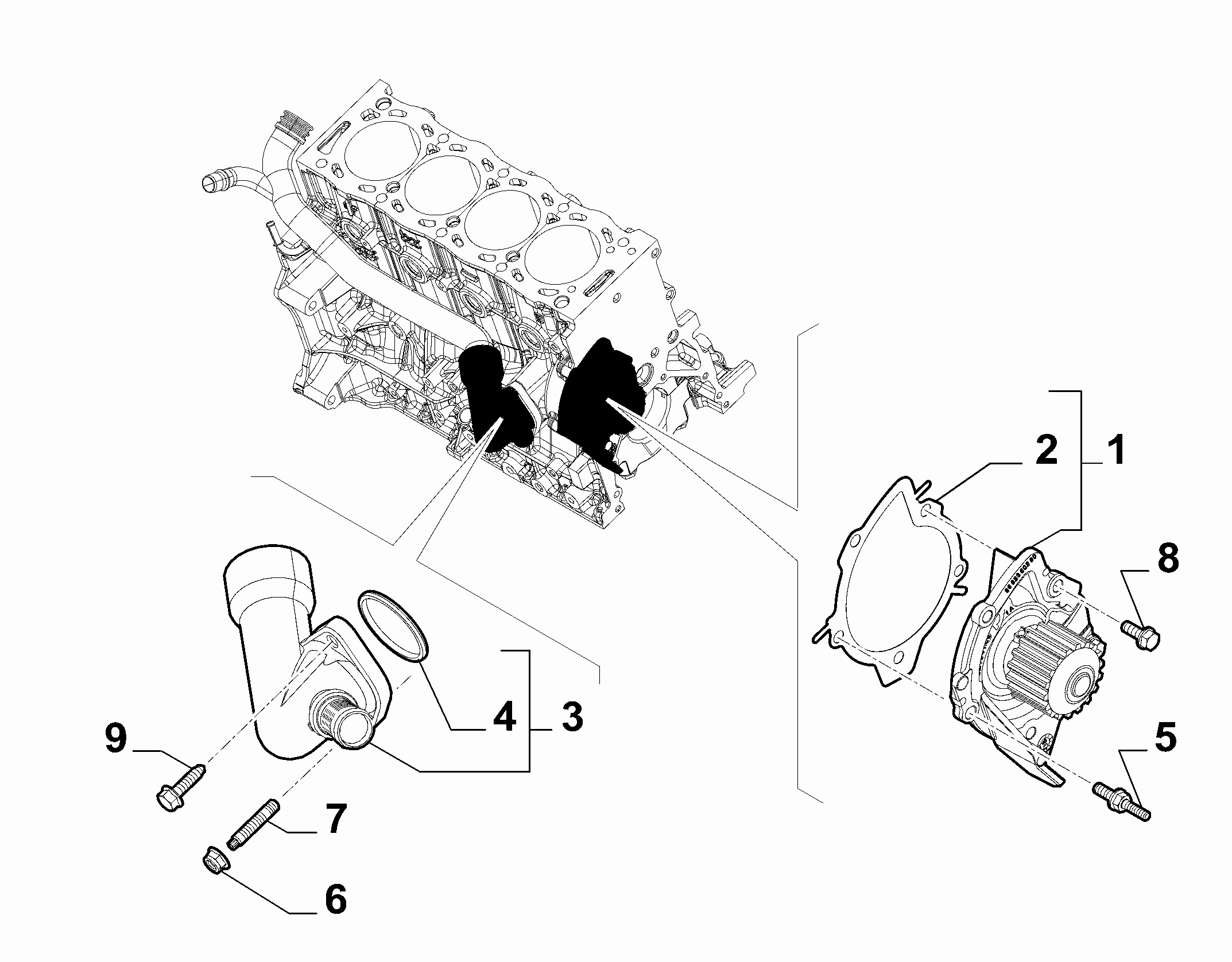 FIAT 9682360280 - Wasserpumpe alexcarstop-ersatzteile.com