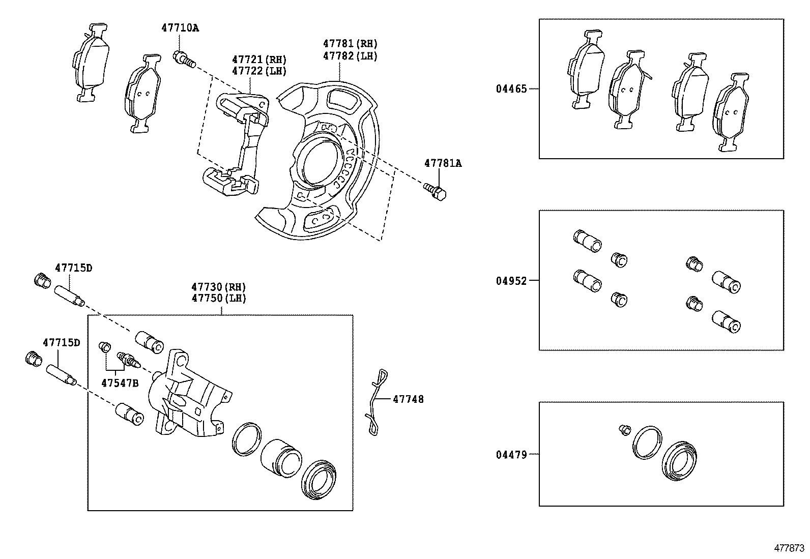 LEXUS 477500D070 - Reparatursatz, Bremssattel alexcarstop-ersatzteile.com