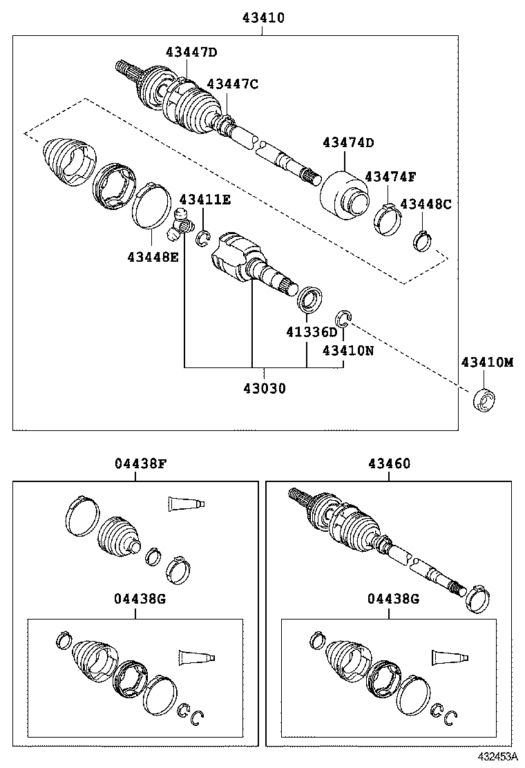 TOYOTA 044270D300 - Faltenbalg, Antriebswelle alexcarstop-ersatzteile.com