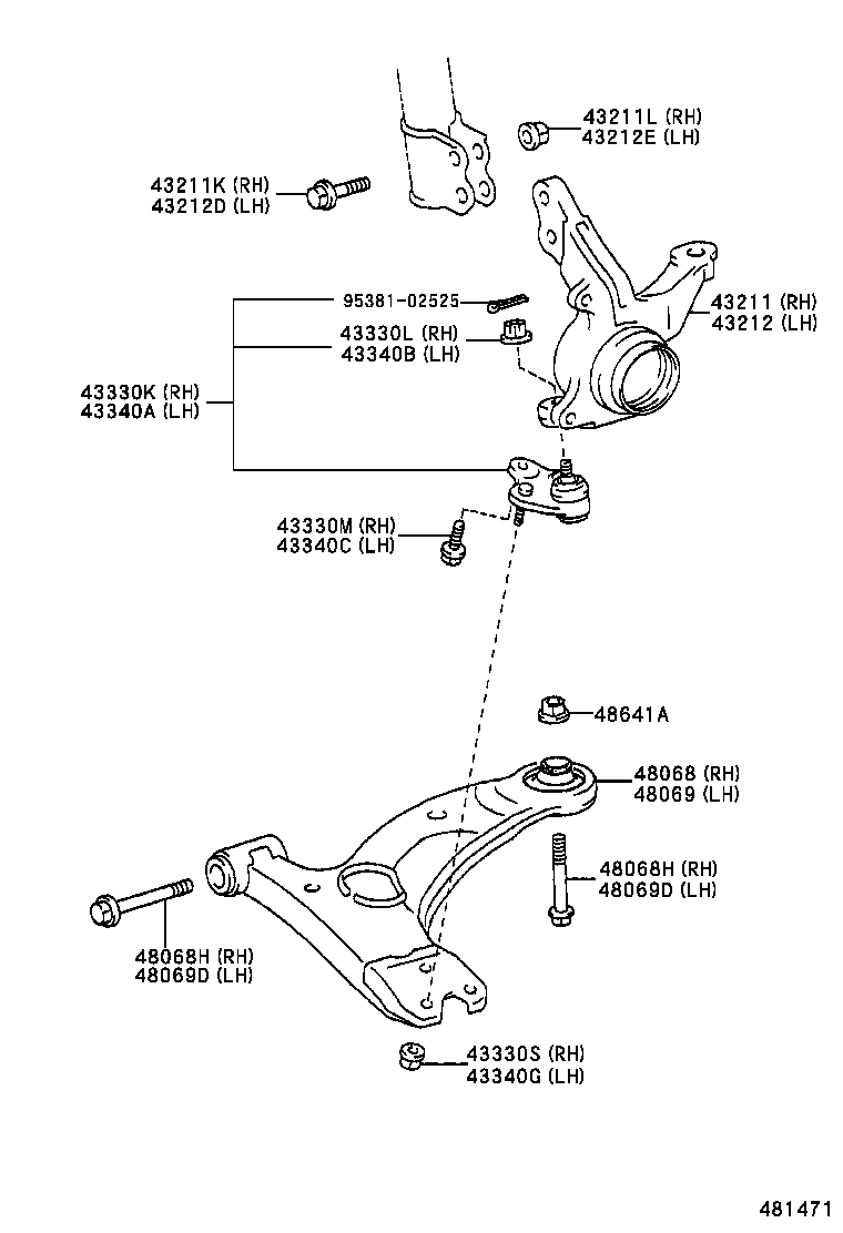 TOYOTA 48069-02020 - Lenker, Radaufhängung alexcarstop-ersatzteile.com