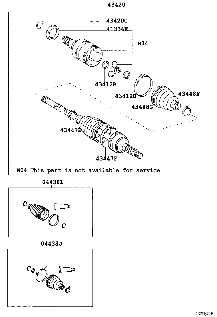 TOYOTA 0443801080 - Faltenbalg, Antriebswelle alexcarstop-ersatzteile.com