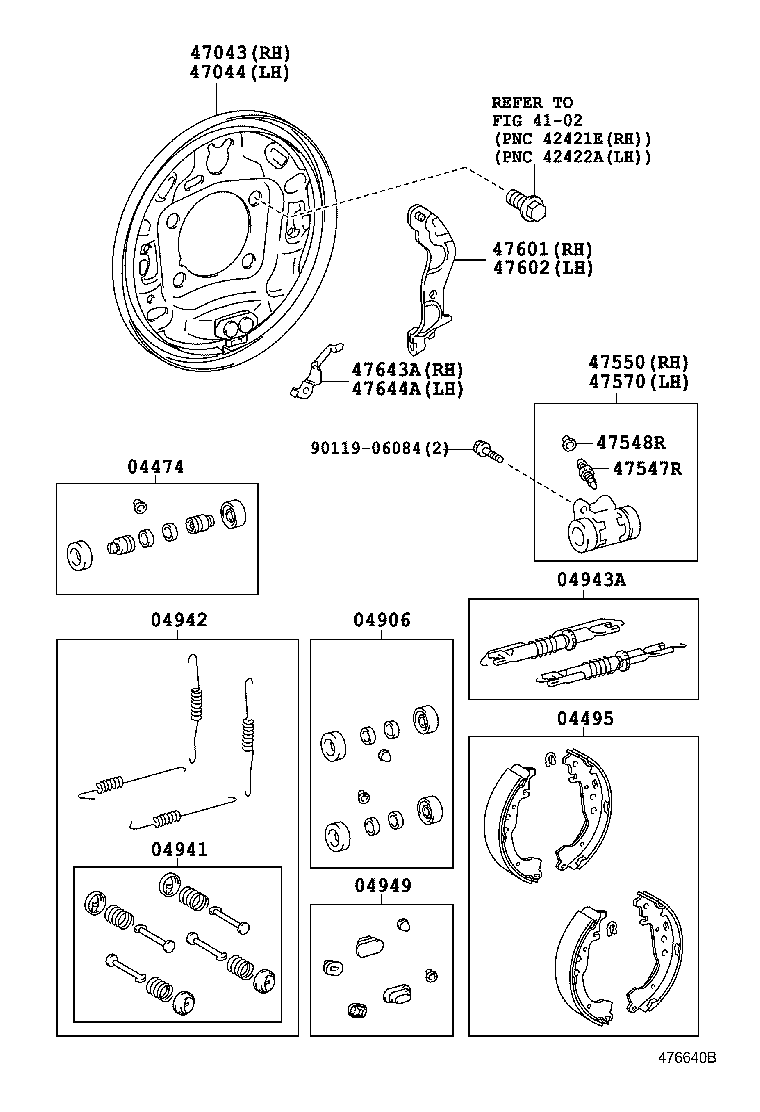 TOYOTA 0449574020 - Bremsbackensatz alexcarstop-ersatzteile.com