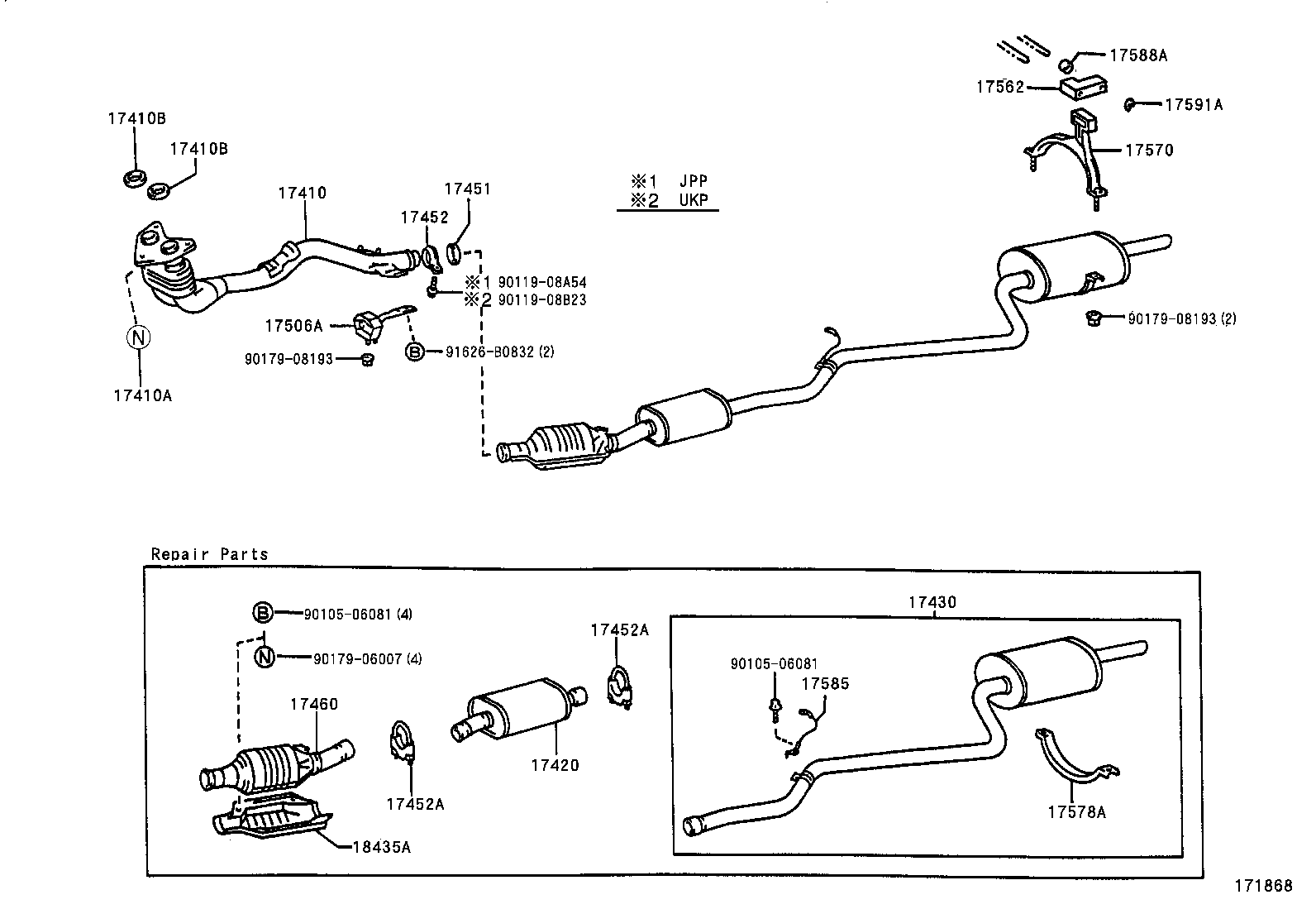 TOYOTA 17420-16720 - Mittelschalldämpfer alexcarstop-ersatzteile.com