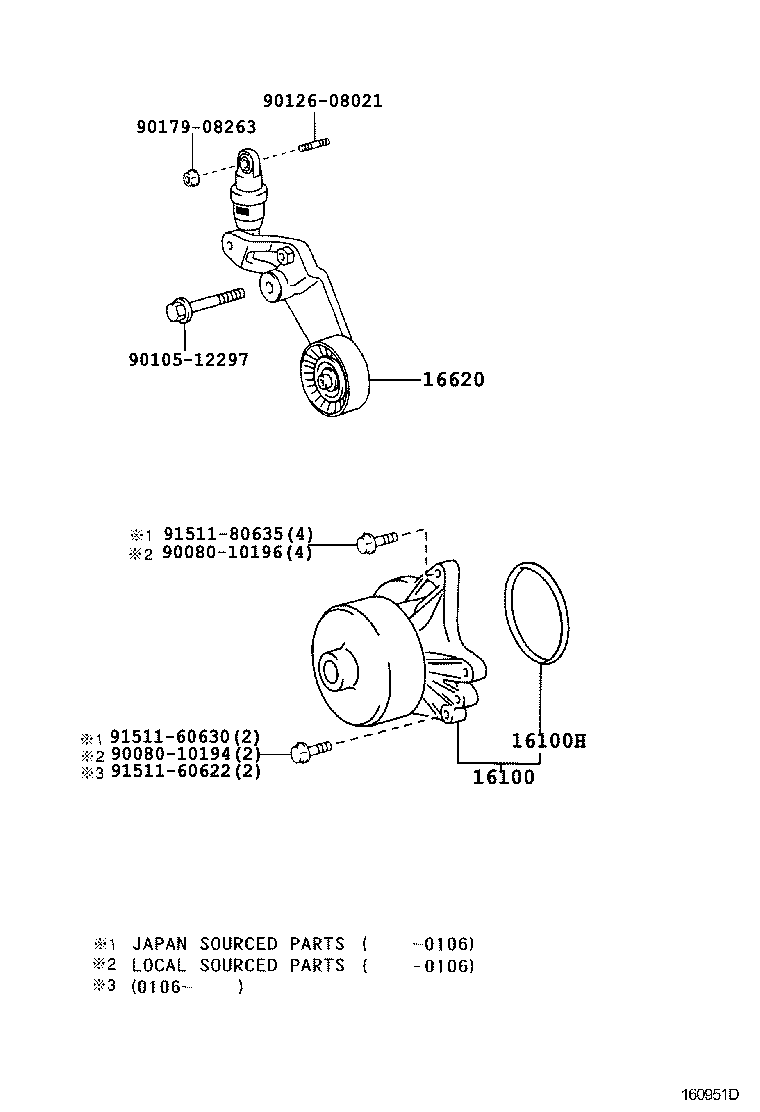 TOYOTA 16620-22010 - Umlenk / Führungsrolle, Keilrippenriemen alexcarstop-ersatzteile.com