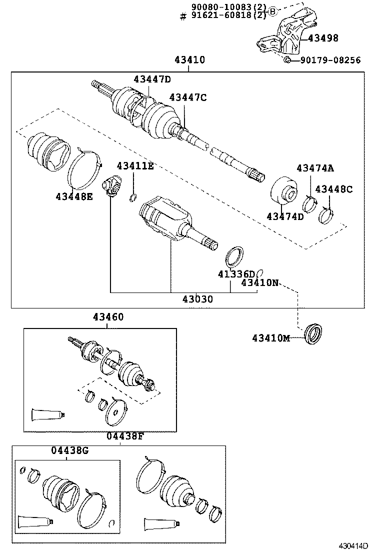 Daihatsu 0443805140 - Faltenbalg, Antriebswelle alexcarstop-ersatzteile.com