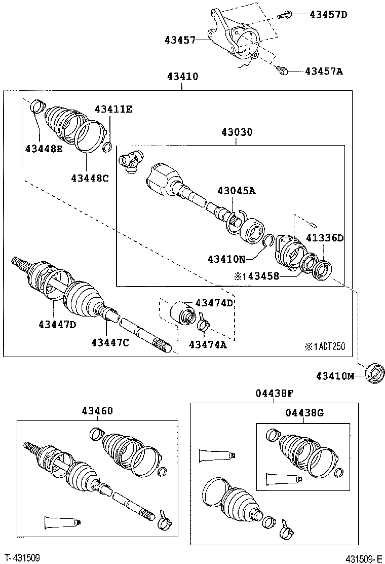 TOYOTA 4303005200 - Gelenksatz, Antriebswelle alexcarstop-ersatzteile.com