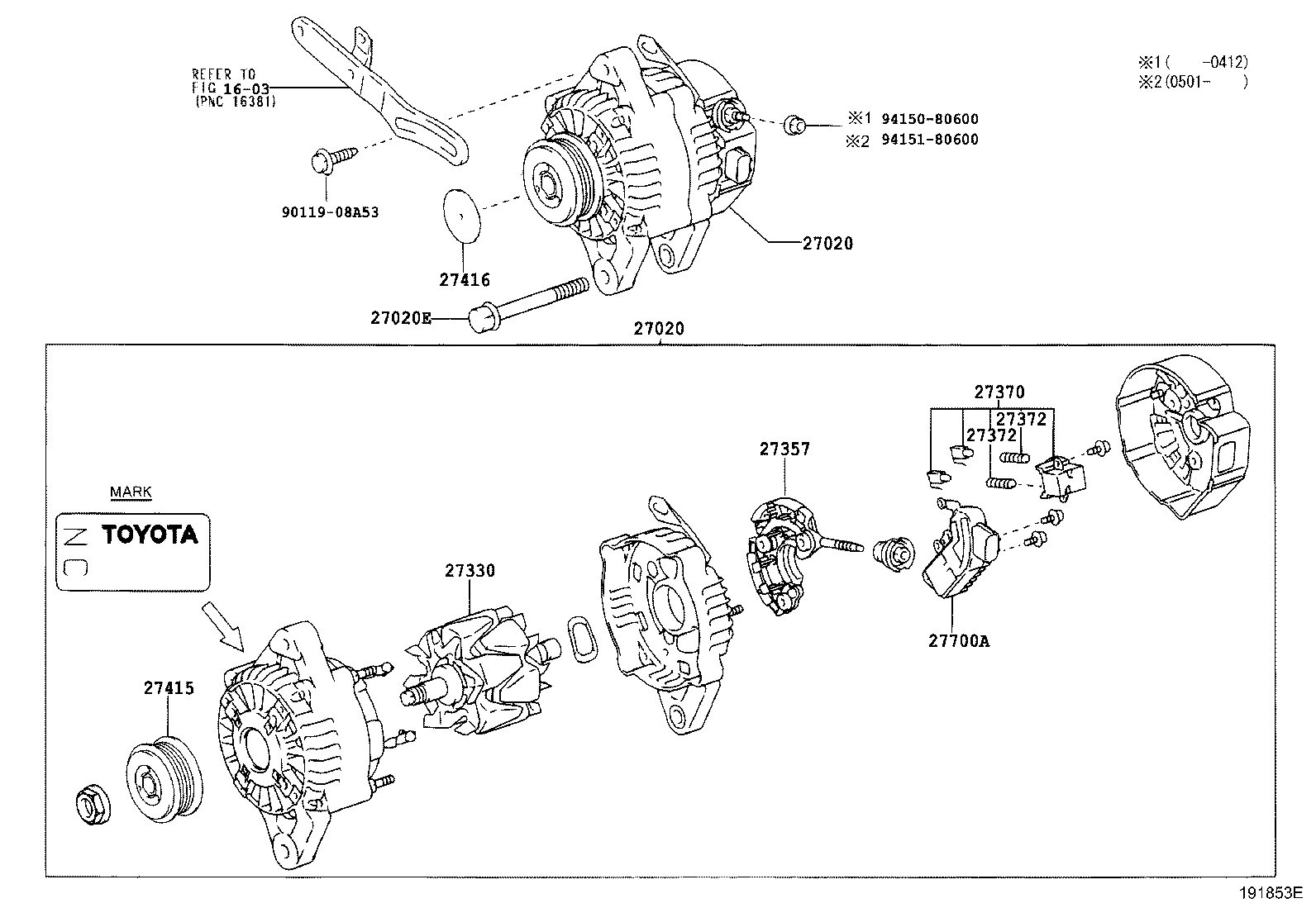 TOYOTA 2733067100 - Läufer, Generator alexcarstop-ersatzteile.com