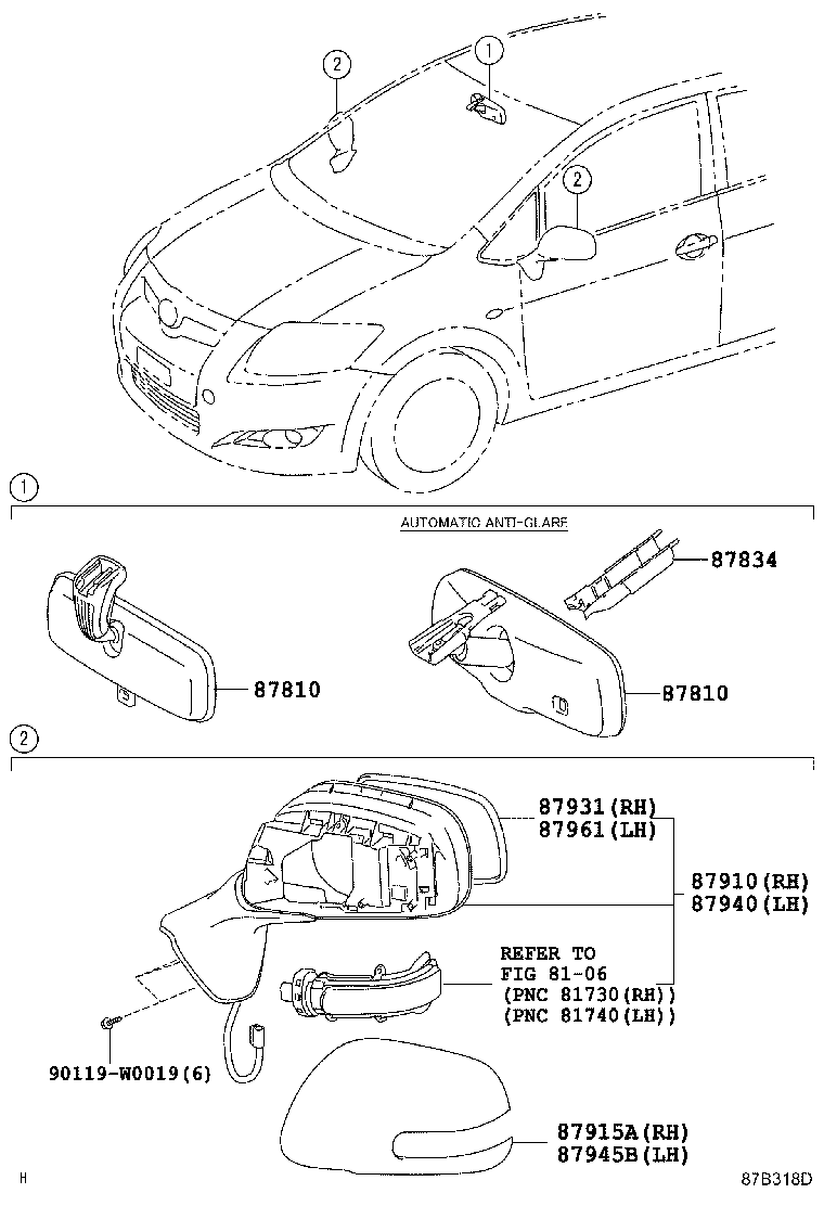 TOYOTA 8794502918 - Gehäuse, Außenspiegel alexcarstop-ersatzteile.com