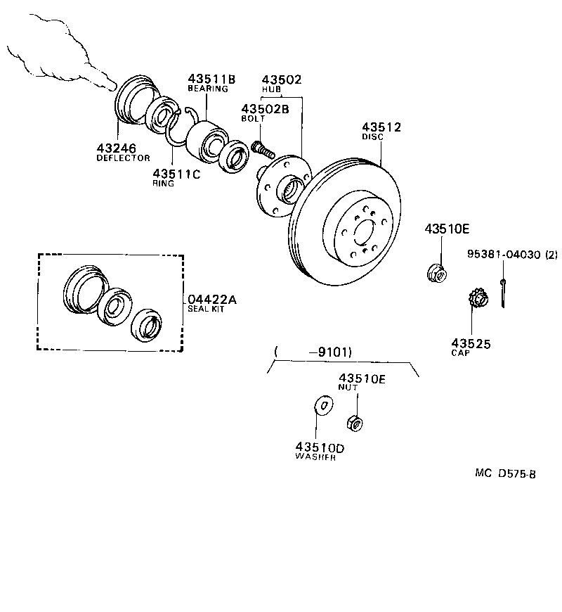 TOYOTA 90369-38003 - Radlagersatz alexcarstop-ersatzteile.com