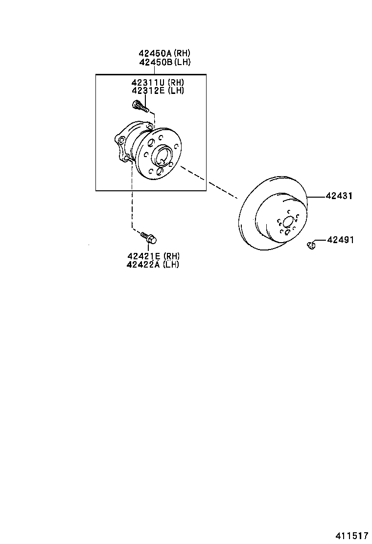 TOYOTA 42460-48010 - Radlagersatz alexcarstop-ersatzteile.com