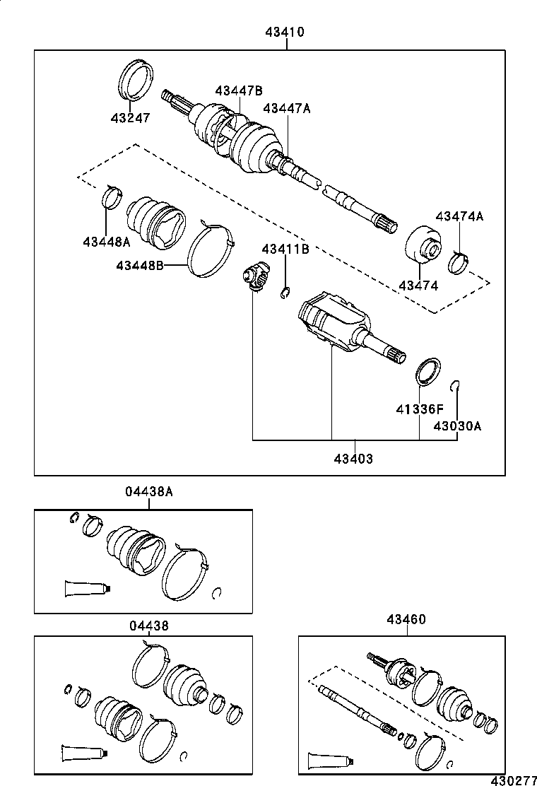 TOYOTA #43410-10091 - Gelenksatz, Antriebswelle alexcarstop-ersatzteile.com