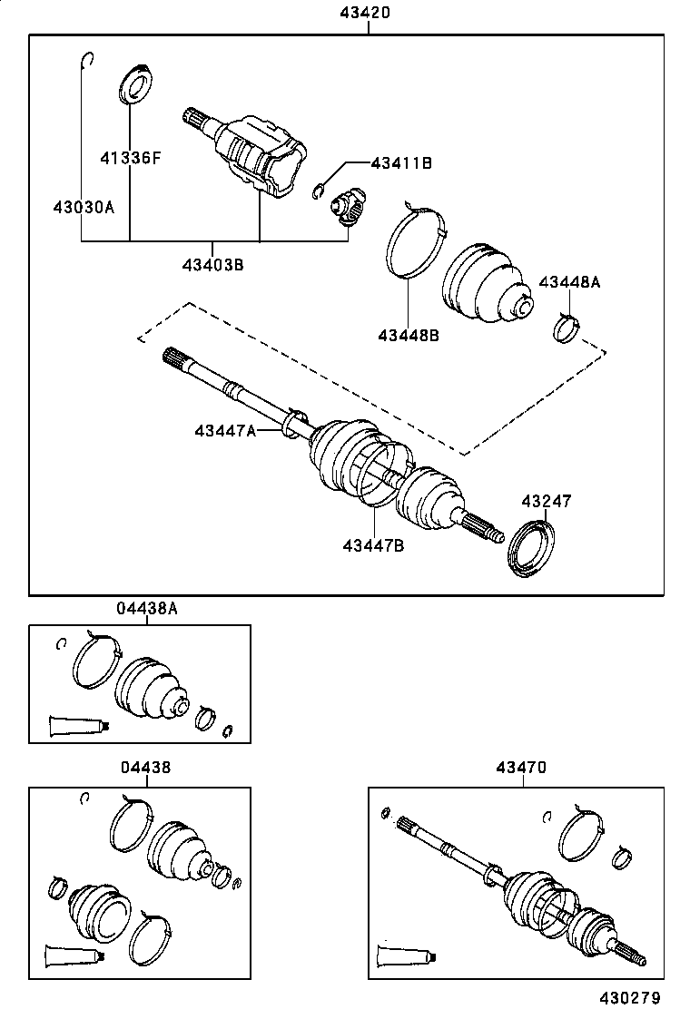 TOYOTA 04438-16040* - Faltenbalg, Antriebswelle alexcarstop-ersatzteile.com