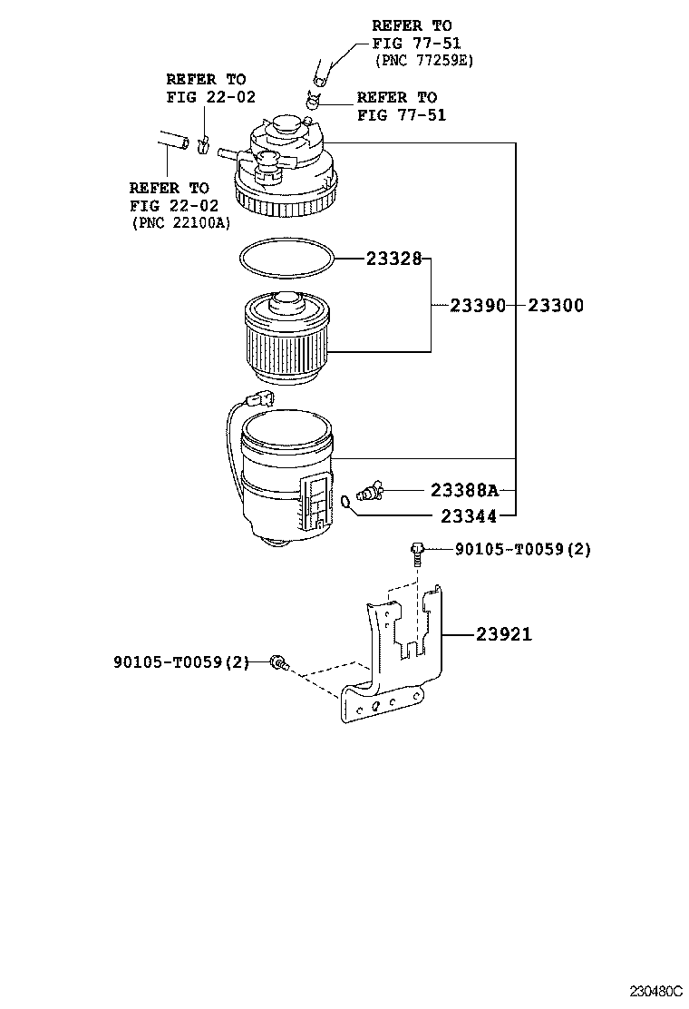 TOYOTA 23390-0L010 - Kraftstofffilter alexcarstop-ersatzteile.com