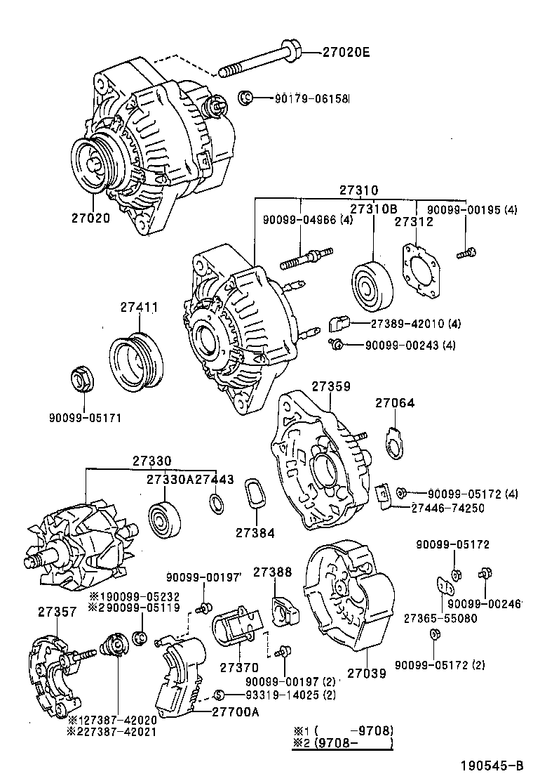 TOYOTA 2706074370 - Generator alexcarstop-ersatzteile.com