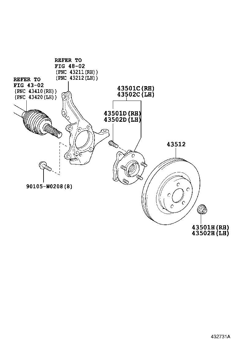 TOYOTA 43550-02070 - Radlagersatz alexcarstop-ersatzteile.com