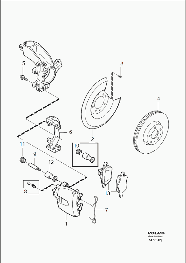 Volvo 30742030 - Bremsbelagsatz, Scheibenbremse alexcarstop-ersatzteile.com