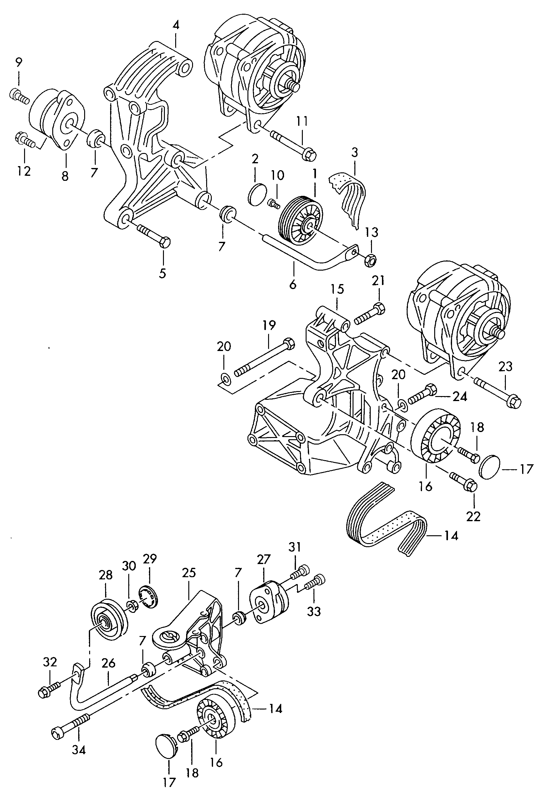 VW 028 903 315 R - Riemenspanner, Keilrippenriemen alexcarstop-ersatzteile.com