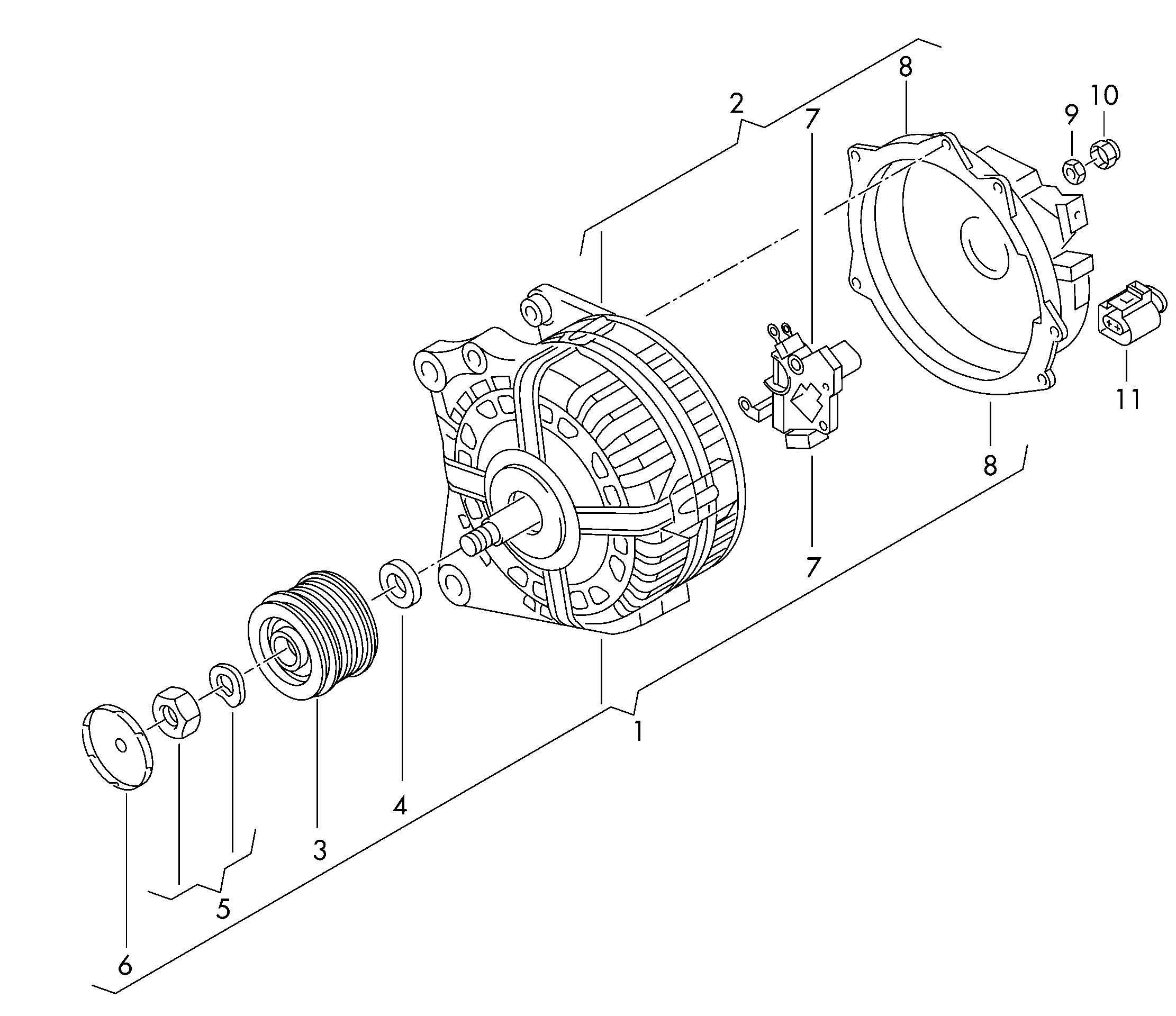 Seat 03F 903 023 E - Riemenscheibe, Generator alexcarstop-ersatzteile.com