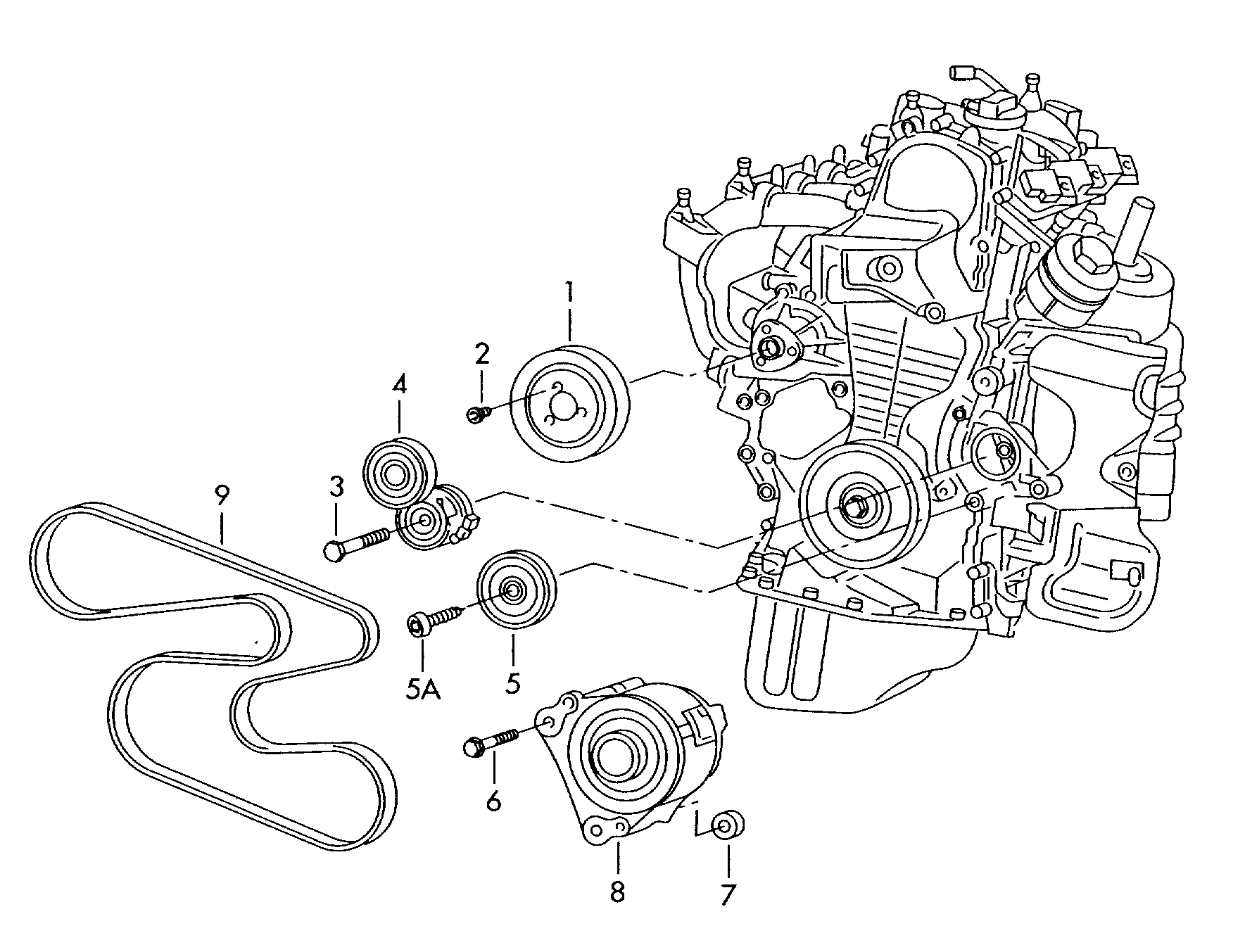 VAG 6QD 145 276 - Umlenk / Führungsrolle, Keilrippenriemen alexcarstop-ersatzteile.com